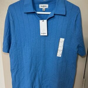Goodfellow & Co Sky Blue Short-Sleeve Polo Knit
